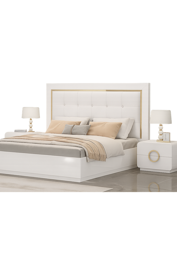 Cama L2130 x L1930 x A1180 Branco glossy
