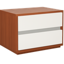 Mesa de Cabeceira (esquerda) L590 x L400 x A460 Branco glossy + Castanho