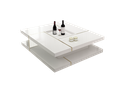 Mesa de café L1000 x L1000 x A380 Branco glossy + Dourado