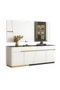Armário sala de jantar L1800 x L400 x A800 Preto glossy + branco glossy