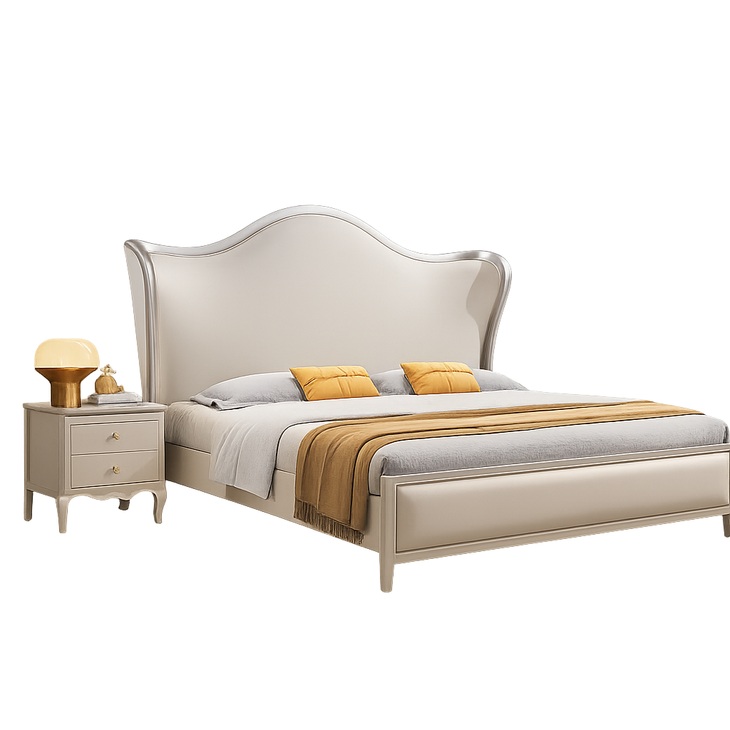 Cama ouro claro e creme 1800*2000