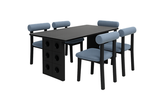 [219] Mesa de jantar preta 160*80