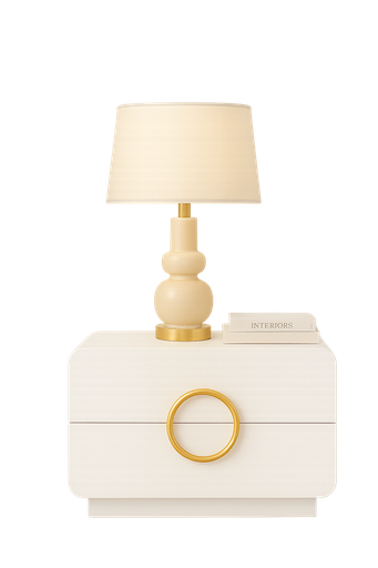 [90472-NSWT/GD] Mesa de Cabeceira L580 x L414 x A480 Branco glossy