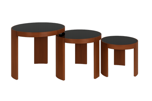[96860-NTBR] Conjunto de mesas D550 x A505 D535 x A435 D520 x A365 Castanho