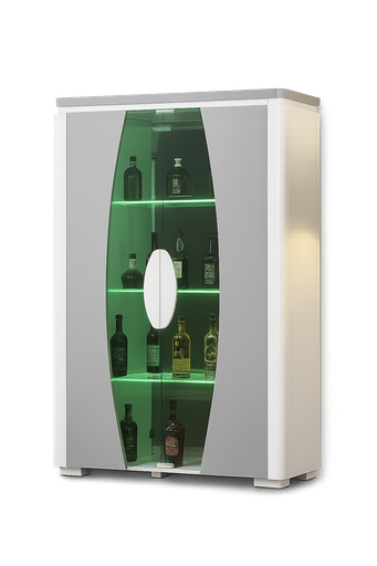 [99905A-DPGY] Armário de exposição L1000 x L400 x A1900 Branco glossy + Cinza