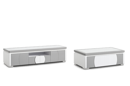 [99902A-HCGY/WT] Armário de corredor L2000 x L400 x A450 Branco glossy + Cinza